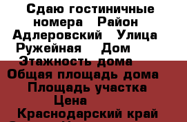 Сдаю гостиничные номера › Район ­ Адлеровский › Улица ­ Ружейная  › Дом ­ 37 › Этажность дома ­ 3 › Общая площадь дома ­ 26 › Площадь участка ­ 26 › Цена ­ 2 000 - Краснодарский край, Сочи г. Недвижимость » Дома, коттеджи, дачи аренда   . Краснодарский край